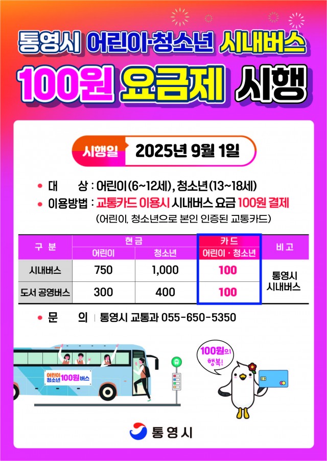 5 5. 2. - 통영시 어린이·청소년 시내버스 100원 요금제 시행 2(홍보물).jpg