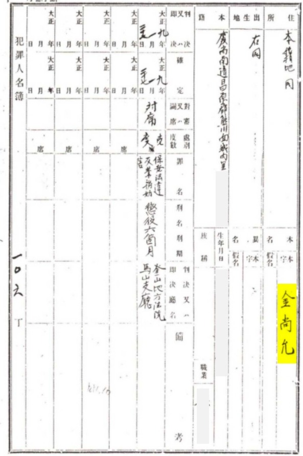 1 1.「창원군웅천면범죄인명부」_김상윤선생의기록.jpg