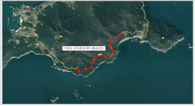 1-3. 통행제한 구간 위치도(여차~홍포구간).png