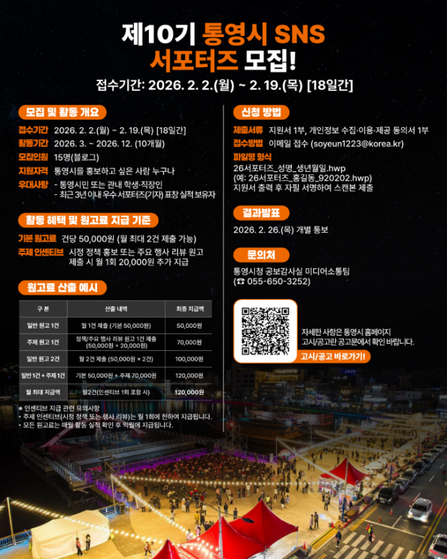 2 2. 3. - 통영시, 2026년 제10기 SNS 서포터즈 모집 (1).png