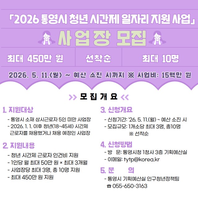 5. 8. - 통영시 청년 채용 사업장에 최대 450만 원 지원.jpg