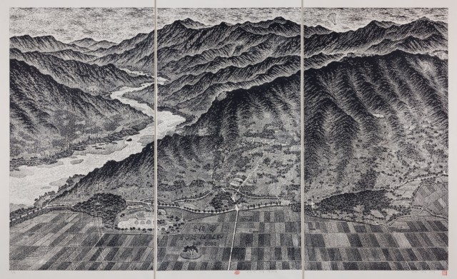 김억_+지리산+하동+평사리+(ed.+37)_+2020_+한지에+목판_+167×276cm_+경남도립미술관+소장.jpg